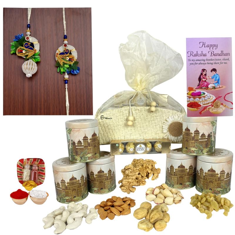 Image of NUTRI MIRACLE Nut Jar Combo - Rakhi Gift for Bhabhi Bhai