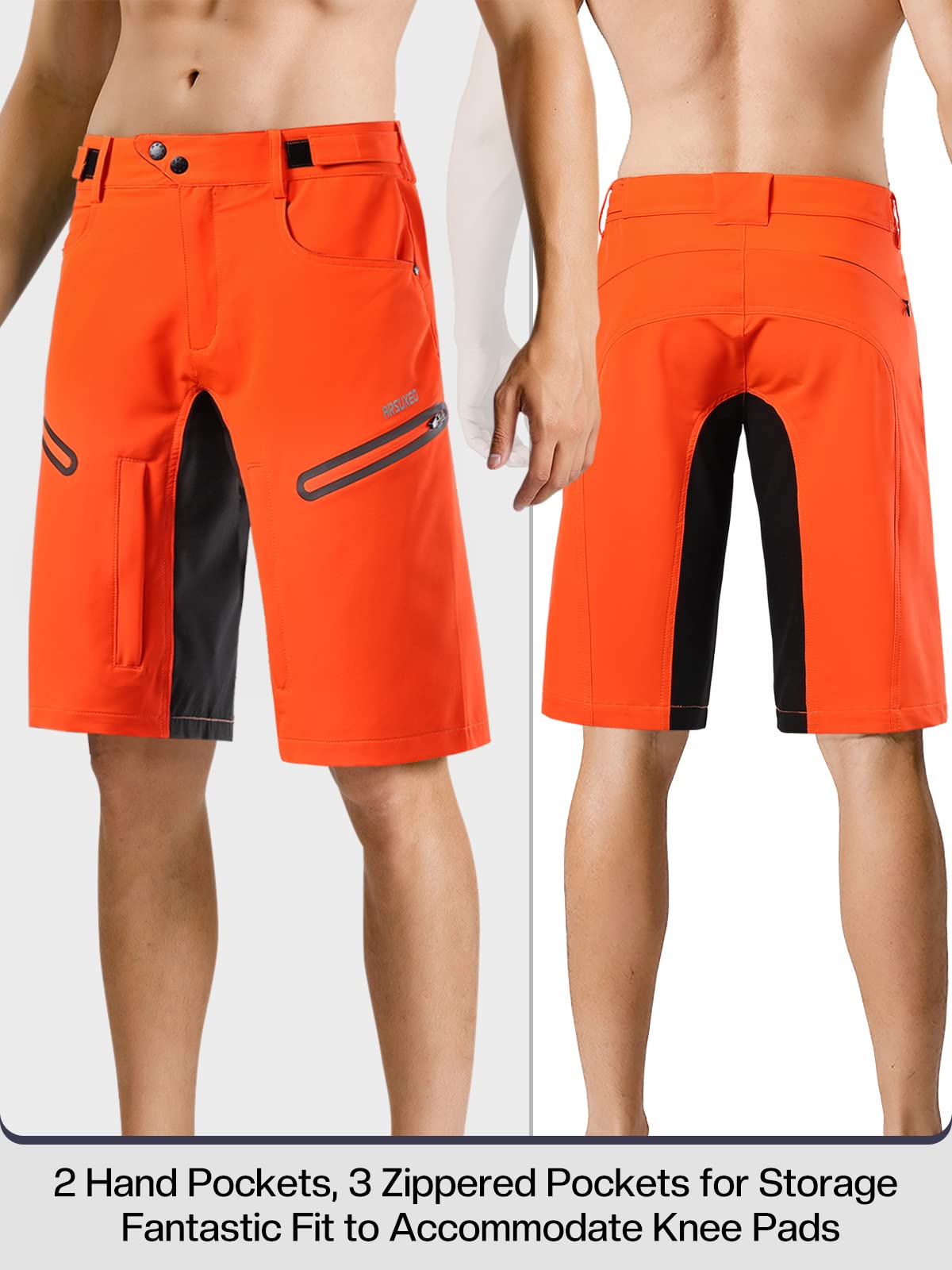 Short de Cyclisme Homme ARSUXEO Coupe Ample Ceinture Anti-humidité