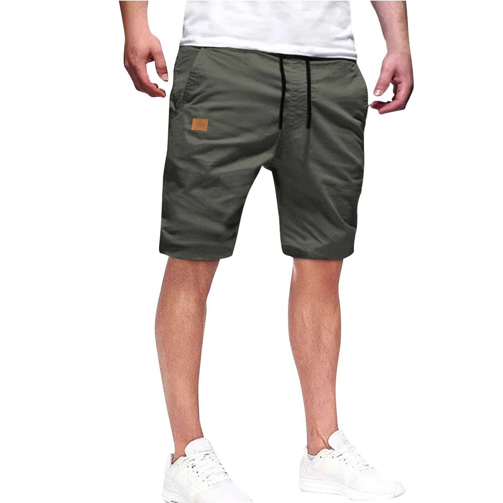 Ymosrh Mens Workout Shorts Casual Elastic Waist Drawstring Lightweight Outdoor Hiking Summer Breathable Shorts S-XL