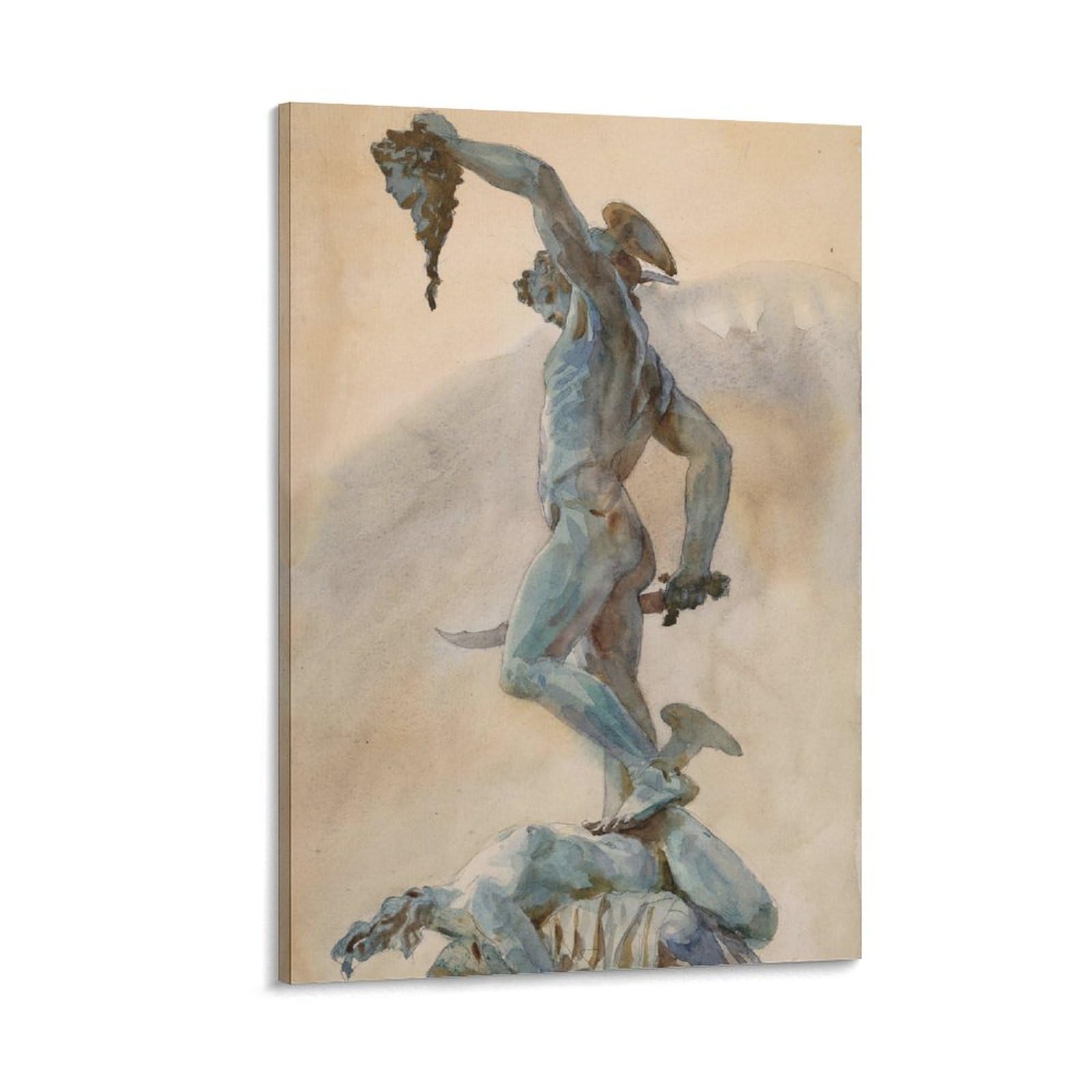 KONGQUE John Singer Sargent Sketch of Cellini's 'Perseus-Famous Poster Canvas Wall Art Prints Poster Gifts Photo Picture Painting Posters Room Decor Home Decorative 16x24inch(40x60cm)