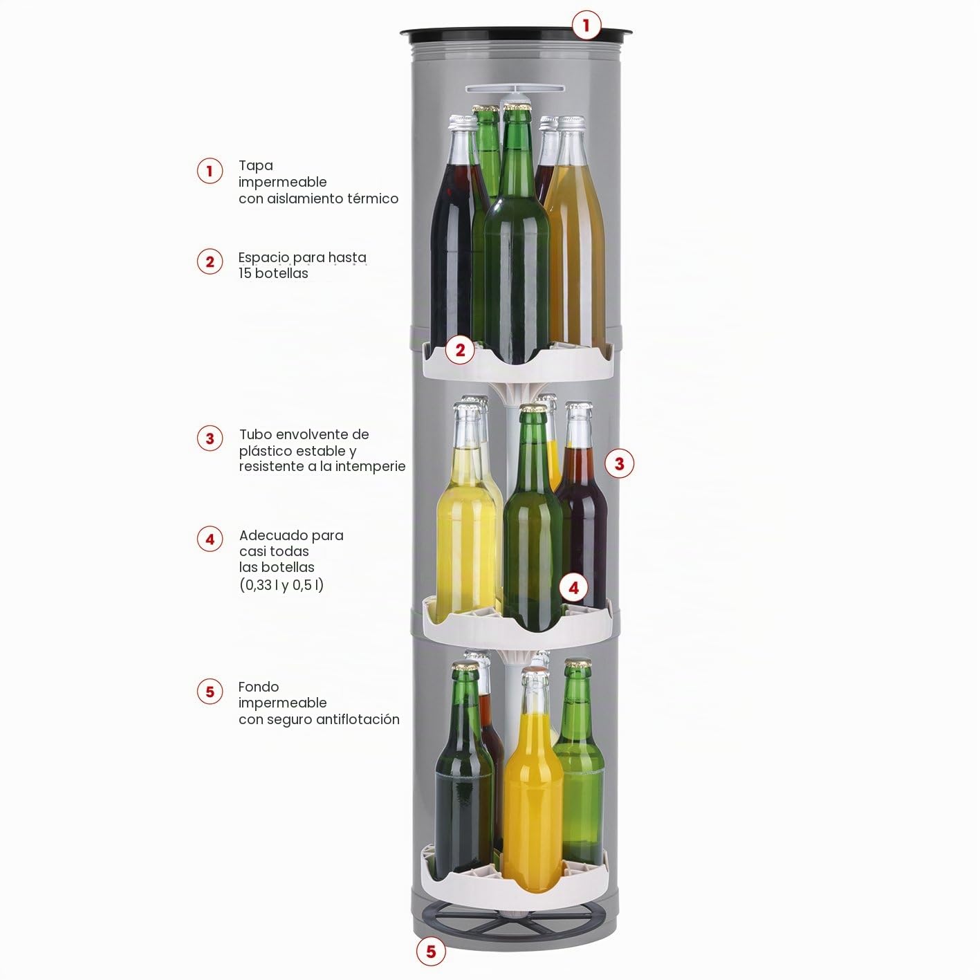 EASYmaxx - Enfriador de botellas para exteriores, sin electricidad, sin electricidad, latas y botellas en el suelo del jardín