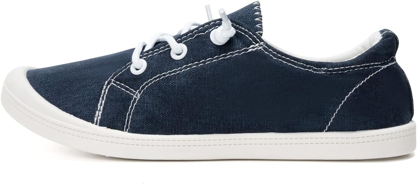 FUNKYMONKEY Shoes for Women, Comfort Low Top Canvas Slip On Sneakers Classic Casual Walking Shoes - Image 3