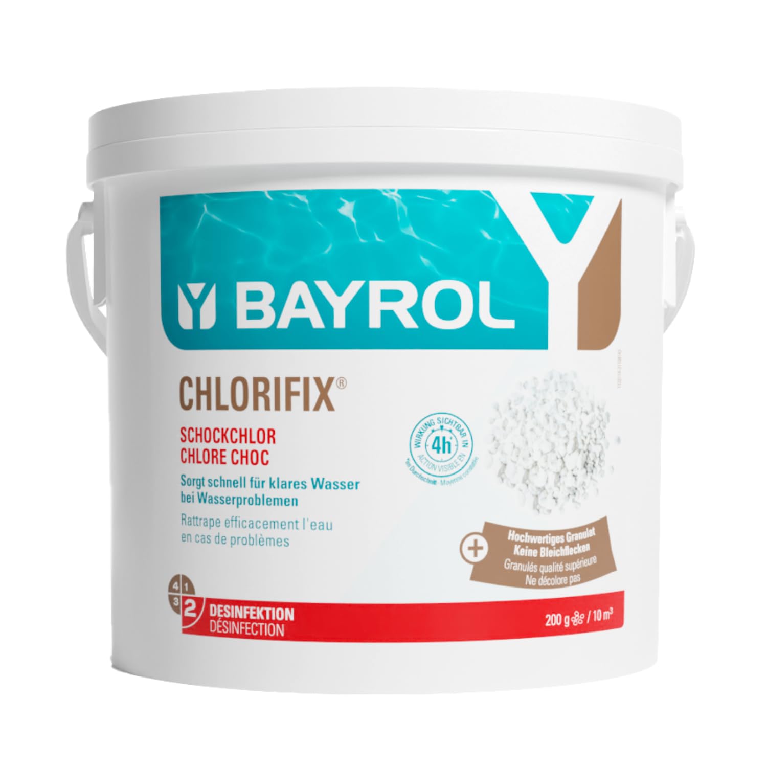 BAYROL Chlorifix 5 kg - Chlorgranulat Pool zur Schockchlorung bei Wasserproblemen, trübes Wasser, Algen im Pool - schnelllöslich - Chlor Granulat Pool - Algenvernichter