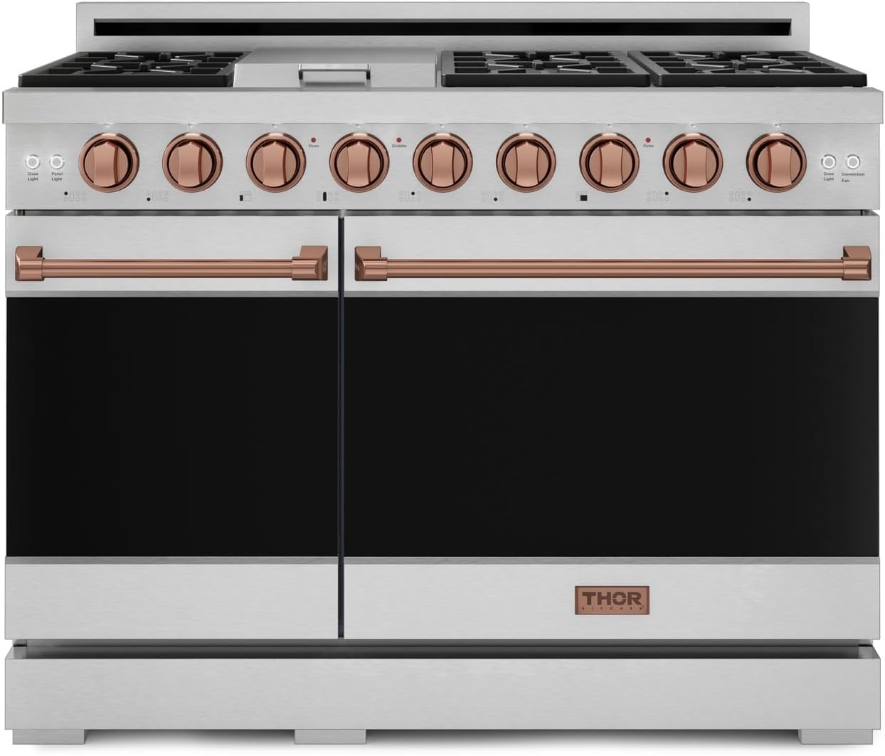 Gordon Ramsay by THOR Kitchen 48 Inch Professional Gas Range with Double Oven in Stainless Steel/Rose Gold Gordon Ramsay by THOR Kitchen 48 Inch Professional Gas Range with Double Oven in Stainless Steel/Rose Gold