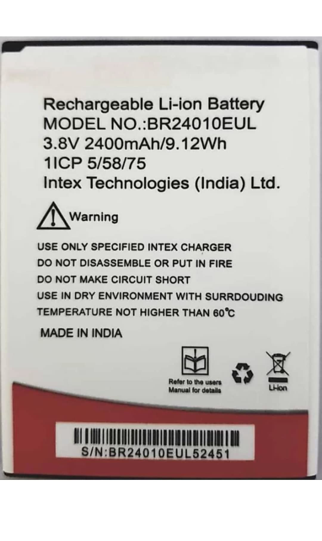 Battery Replacement Intex Aqua Lions T1 Battery T1 Lite Intex Aqua