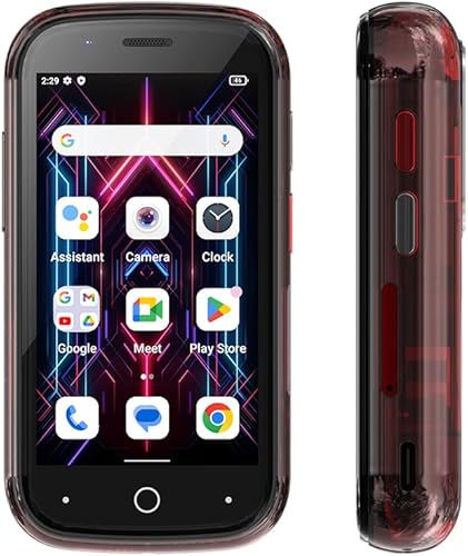 Miniatura 2 de Unihertz Jelly Star, el teléfono inteligente 4G Android 13 más pequeño del mundo, diseño transparente, luz LED NFC OTG, rojo (solo compatible con