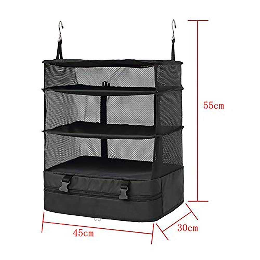 Organizer Da Viaggio Appendibile – Cubo Porta Abiti Con 3 Ripiani – Pieghevole, Salvaspazio, In Tela E Poliestere – Perfetto Per Valigia, Campeggio, Hotel