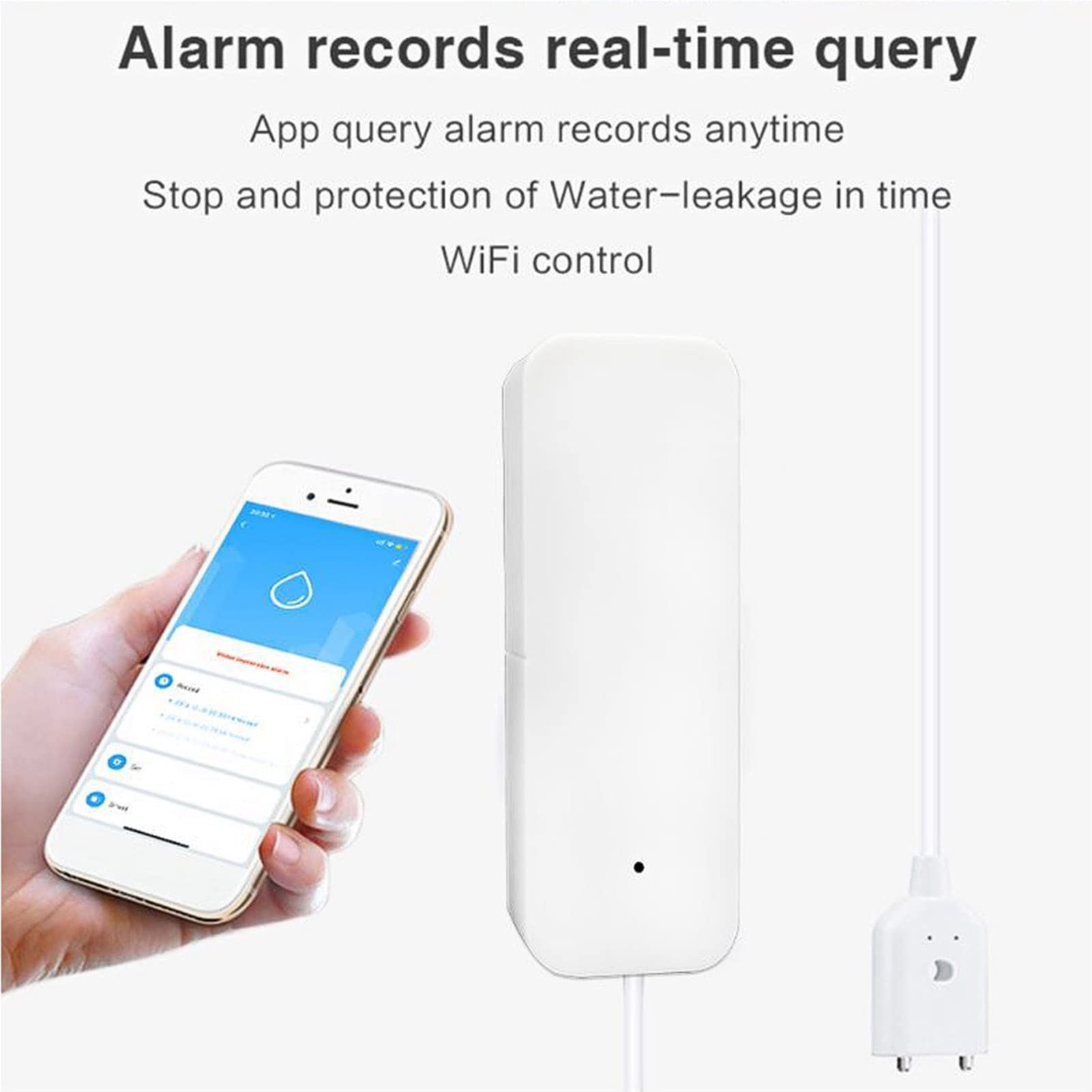 Sonew Alarma Inteligentede Fuga de Agua WiFi, Detector de Desbordamiento de Agua y de Inundaciones en el Hogar, Mensaje de Alarma en Tiempo, Real Push a Través de la Aplicación, de Seguridad
