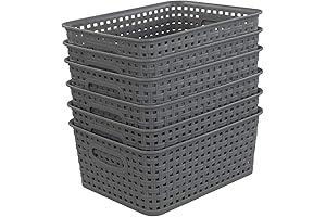 Incredible Grey Plastic Classroom Storage Baskets - Pack of 6