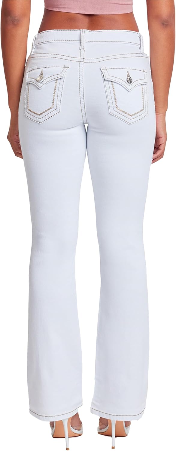 YMI Womens YMI Jeans Women's Heavy Stitch Bootcut Jeans with Embroidered Pockets - Image 3