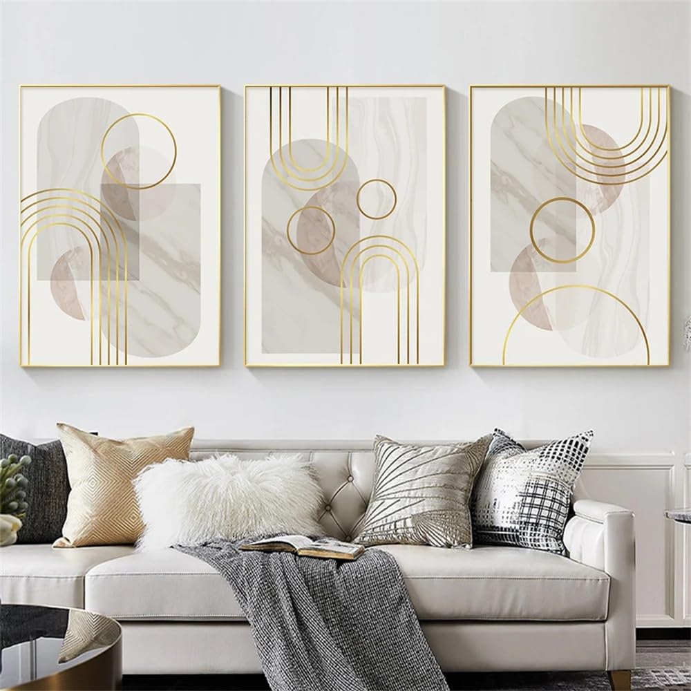 WUHBCZ Wall Posters-Abstract Modern Block Color Wall Art Geometric Marbling Gold Canvas Painting Poster Prints Pictures for Living Office Home Decoration Artwork-40 * 60cm/3PCS (No Frame)