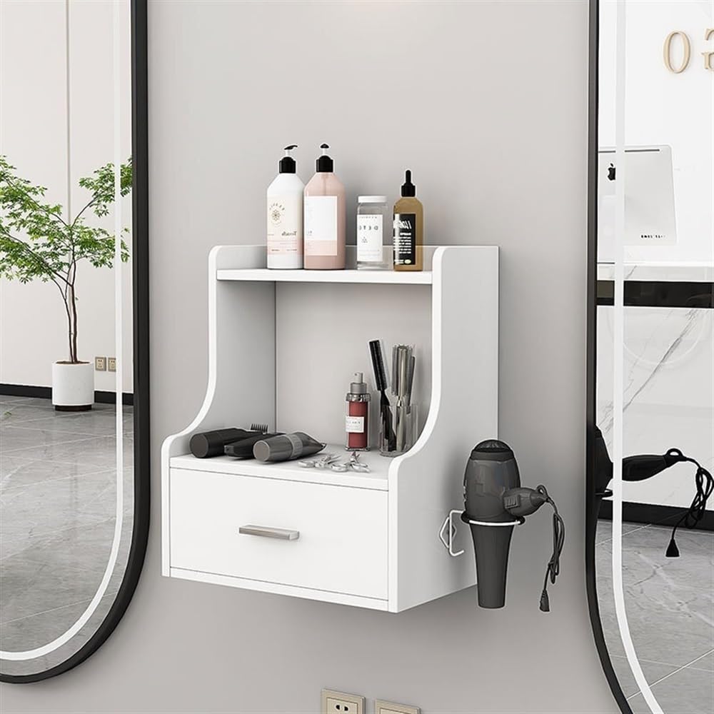 AYCDL Floating Nightstand with Drawers, Wooden Floating Shelves, Enclosed Drawers and Open Shelves, Wooden Wall Nightstand, Small Wall Shelf for Bedroom, Floating Dra