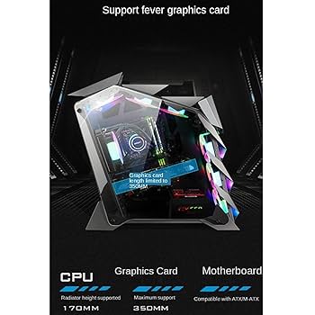 Amazon.co.jp: ミドルタワーPCケース ATXゲーミングケースファン