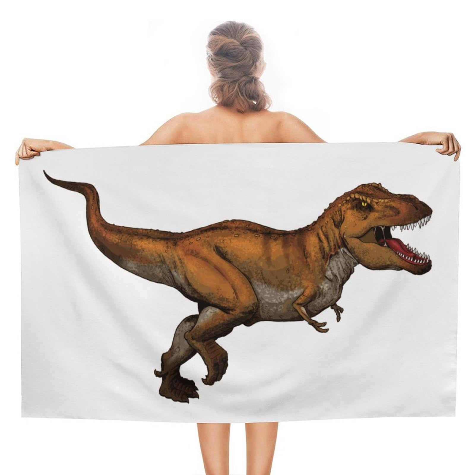 LEDFCVSU Beach Towel, Walking Dinosaurs Bath Towel, Absorbent Towel for Swimming, Sports, Travel