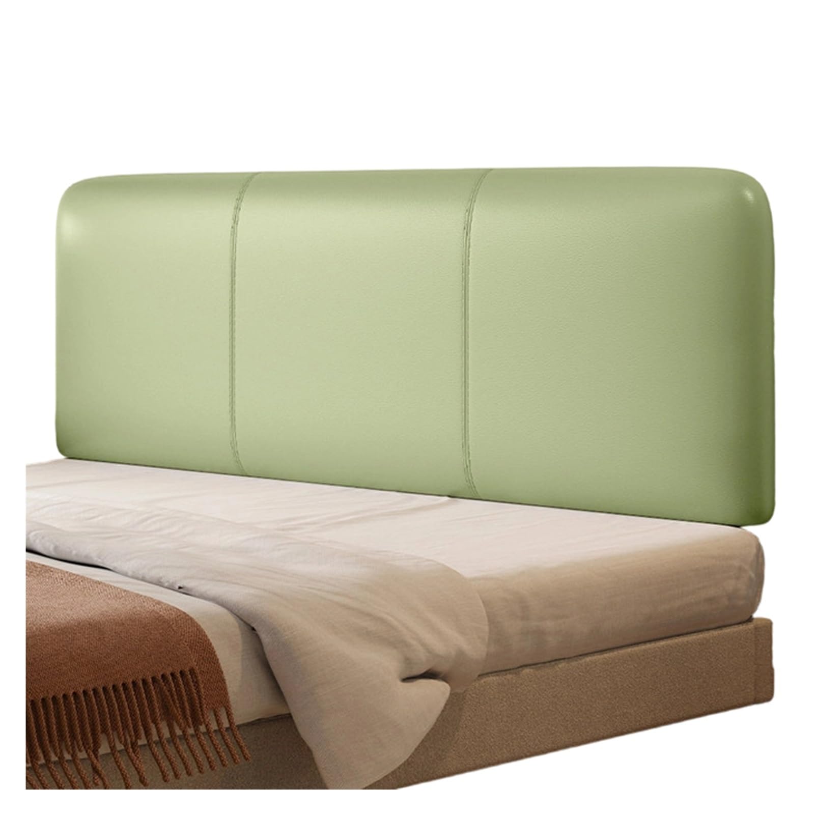Coussin tête de lit cuir PU oreiller lecture adulte bois massif 8cm