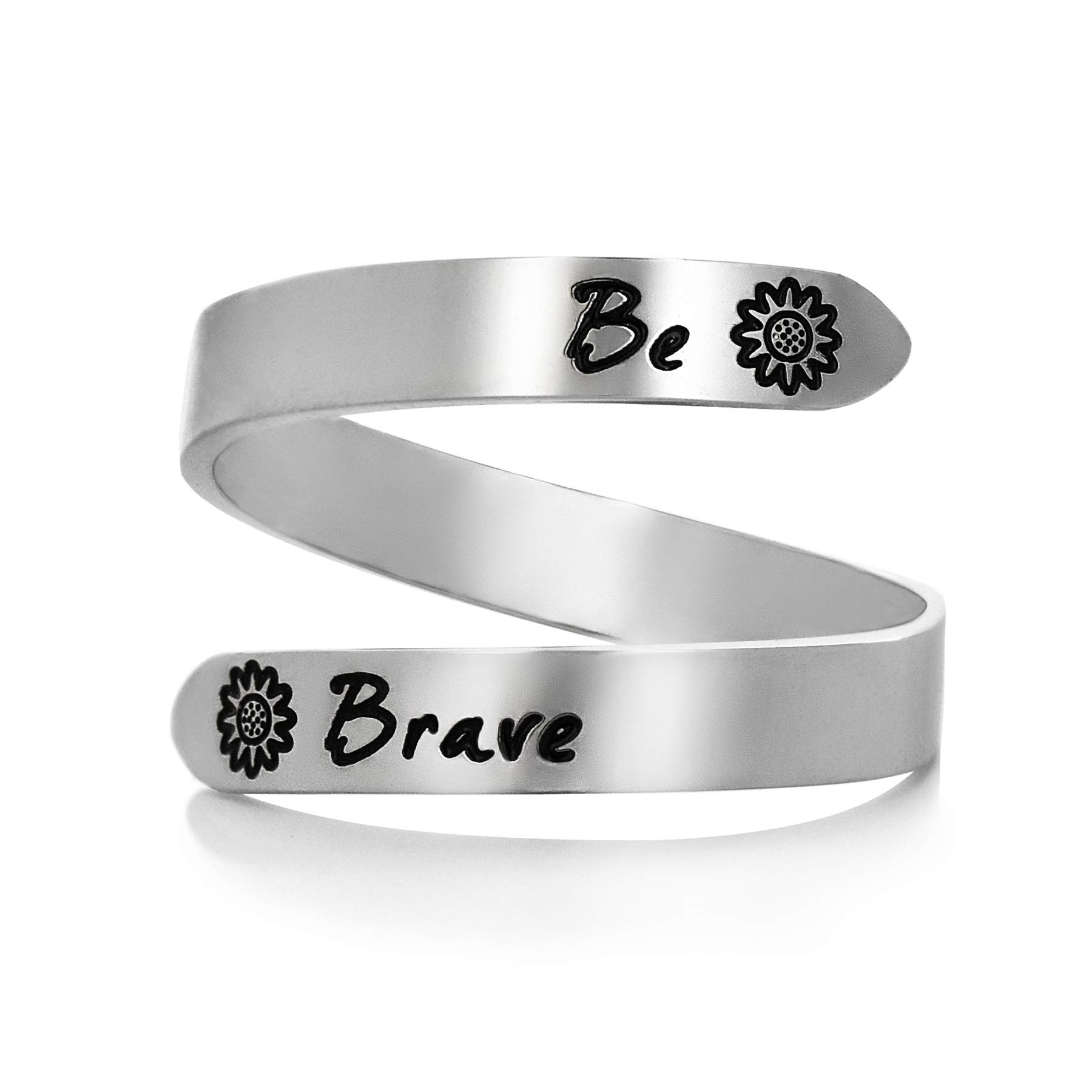 EZUY GNAYEZUY GNAY I m Enough Rins Stainless Steel Inspirational Jewelry Sunflower Ring Birthday Gift Accessories For Women&Men