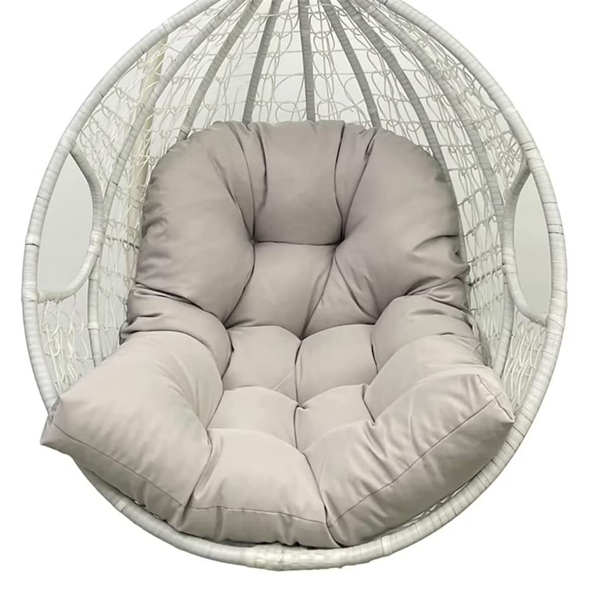 TESICA Swing Hanging Basket Seat Cushion, Hanging Basket Chair Cushion, Thicken Hanging Egg Chair Cushion, Waterproof Egg Swing Chair Cushion, Light Grey