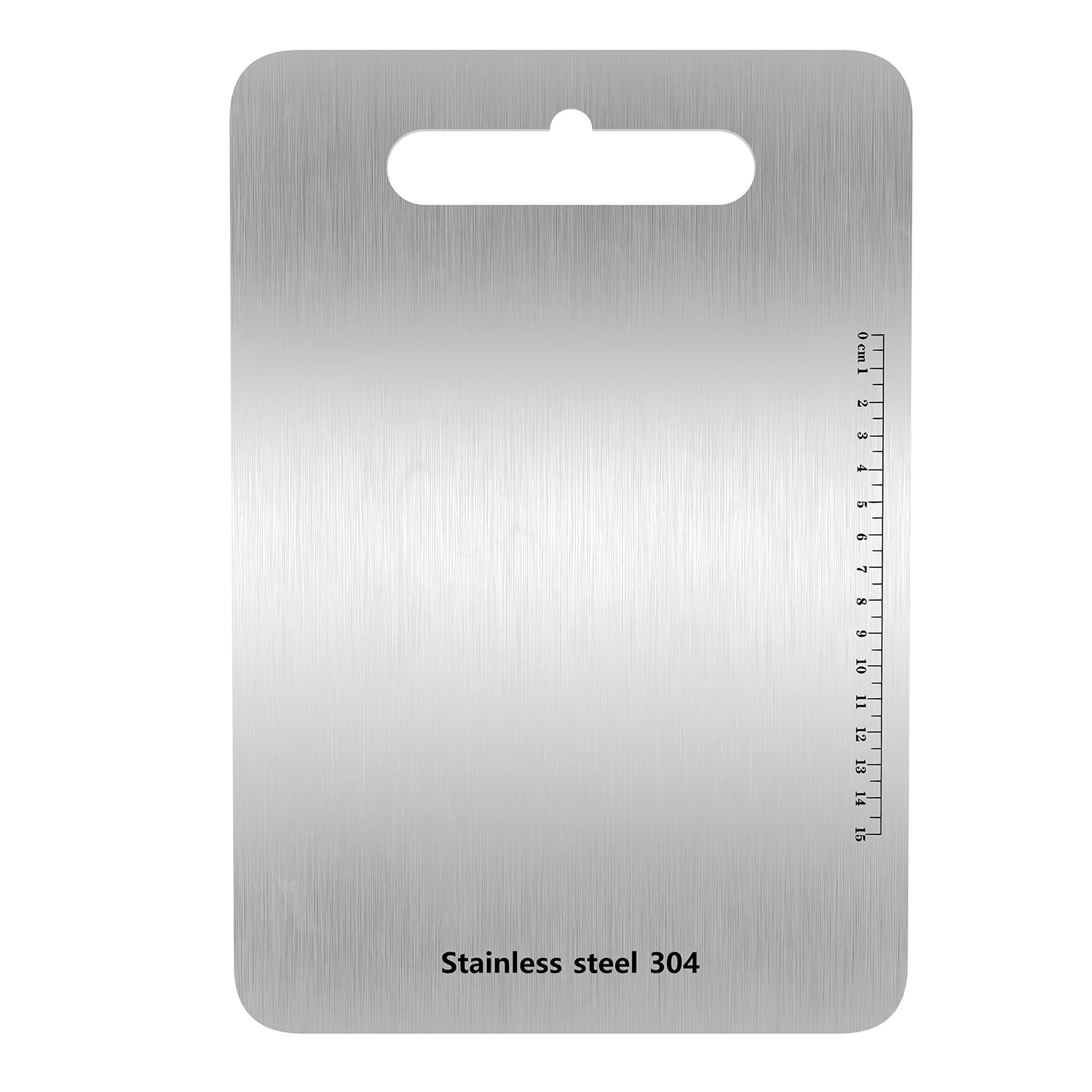 Schneidbrett aus Edelstahl 304 | beidseitig BPA-frei | Plastikfrei | Lebensmittelecht | Anti-Schimmel | Kein billiges 201 Stahl | Ideal für Küche, Obst, Fleisch | Edelstahl 304 Schneidbrett mit Skala