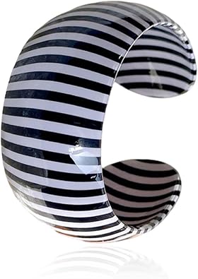 72ore Open Bangle Bracelet for Women Vintage black and White Striped Resin Bangle Bracelet Polka Dot Bracelets Party Prom Dresses Accessories Trendy Jewelry Gifts