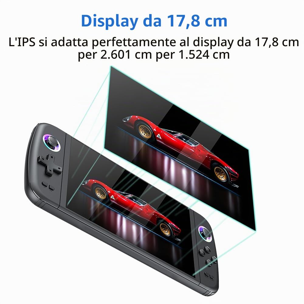 Nuova console di gioco portatile M27, 128 GB di memoria interna con 30.000 giochi, sistema Linux, schermo IPS da 7 pollici, console portatile mini arcade tascabile, uscita HD (verde, 128 g)