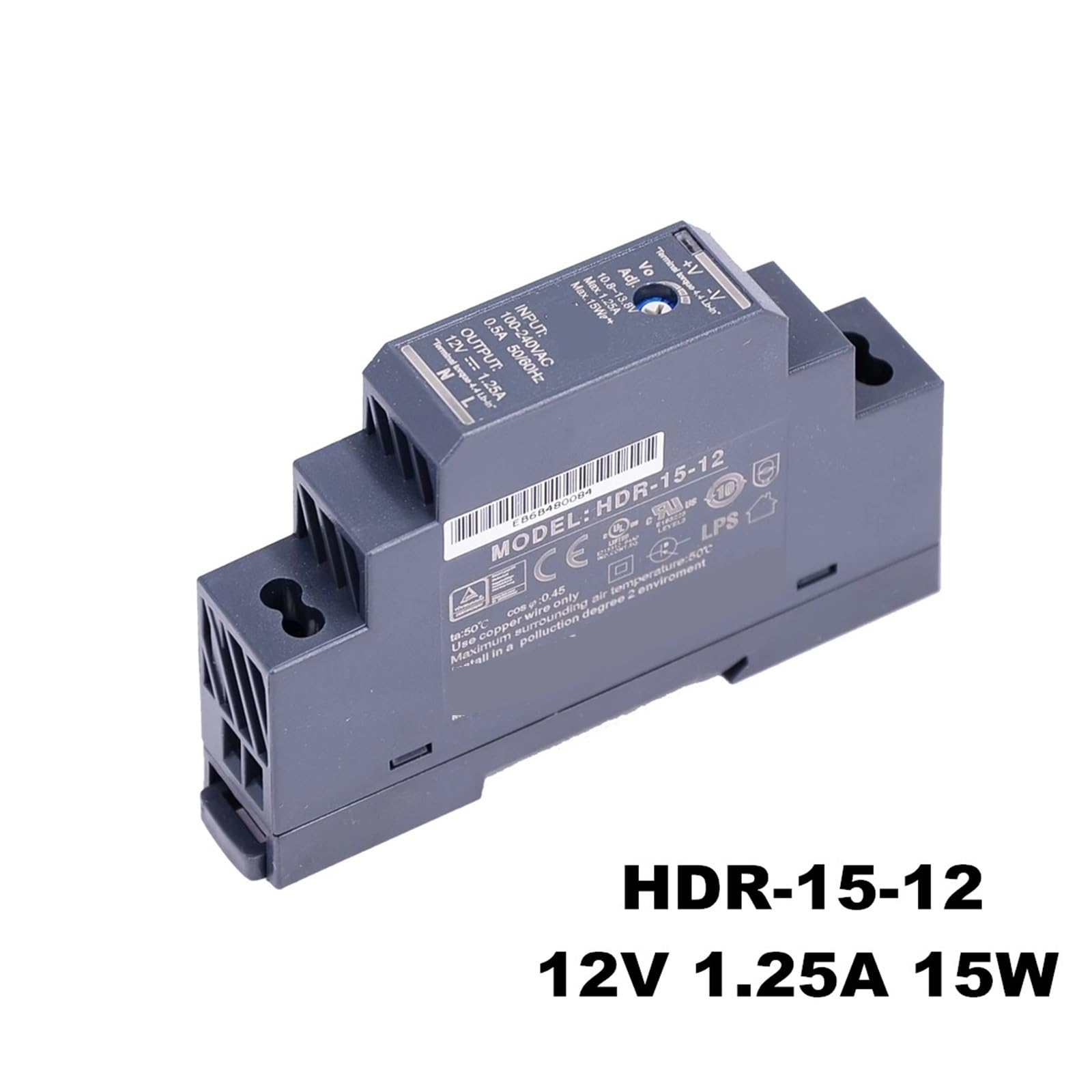 1 Netzteil für Hutschiene HDR Serie HDR-15-5 DC5V 12V 15V 24V 48V 12W 15W (HDR-15-12)
