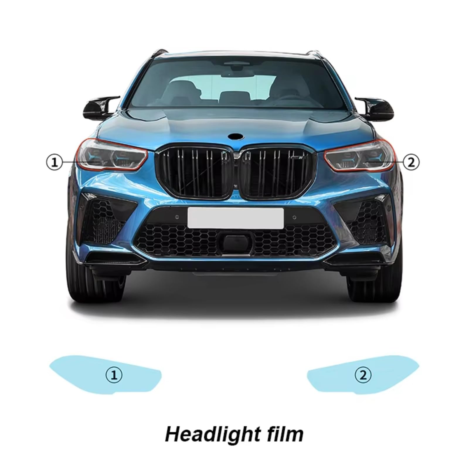 TPU Copertura specchietto retrovisore Auto Accessori Pellicola Protettiva fari Adesivo Speciale Trasparente per carrozzeria per BMW X5 M(Headlight)