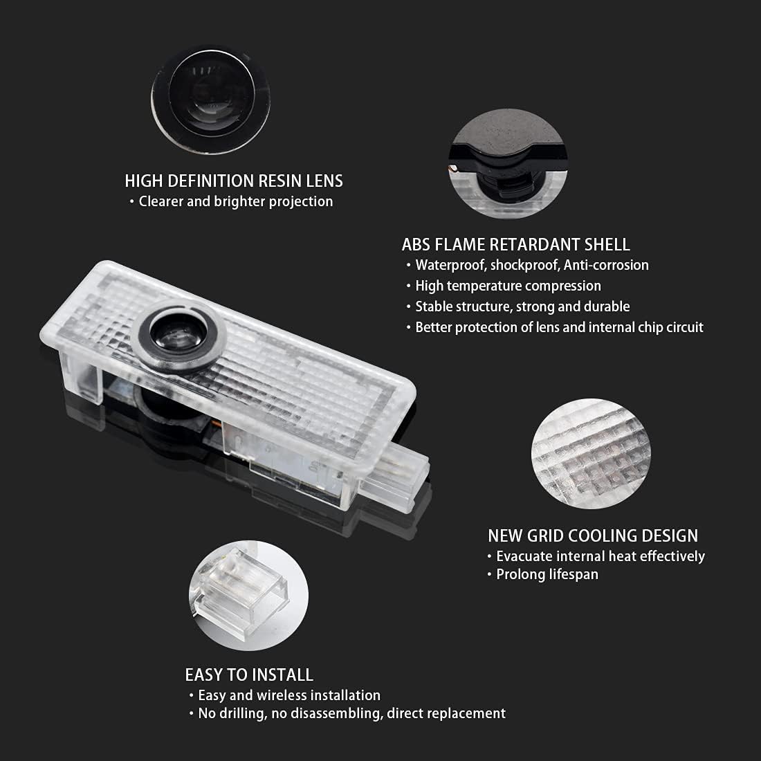 Set di 2 luci LED per portiera dell'auto, adatte per modello 1 2 3 4 5 6 7 serie accessori auto