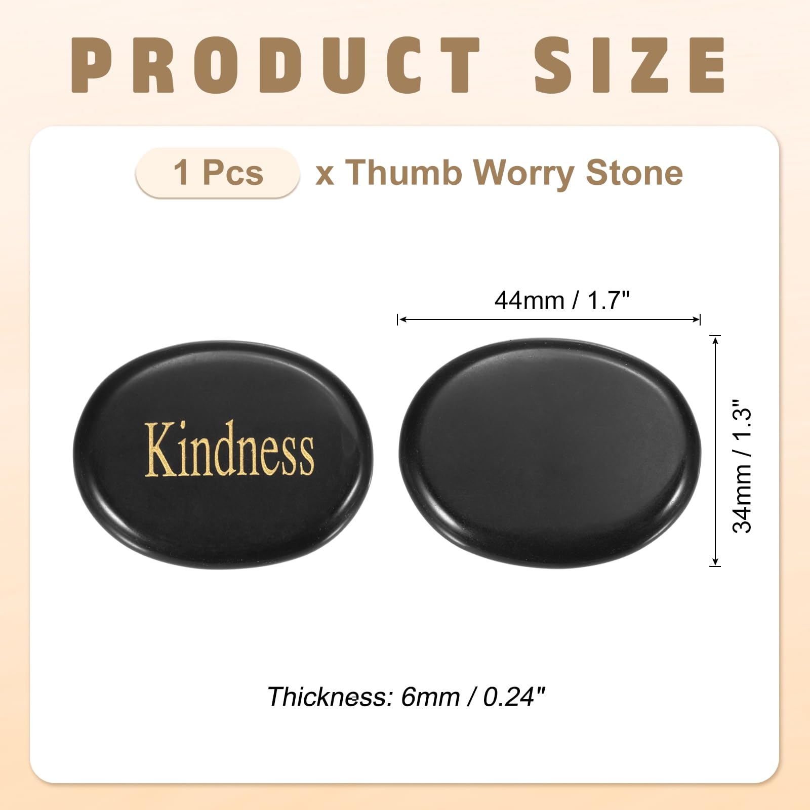 PATIKIL Natural Thumb Worry Stone, 1.7"x1.3" Oval Crystal Stone with Inspirational Words - Image 2