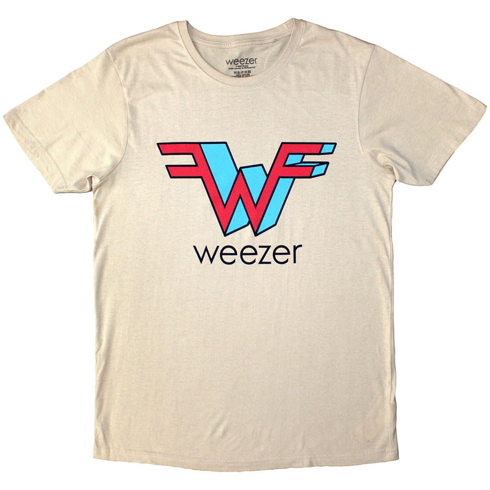 Rock Off officially licensed products Weezer Big W Band Logo T Shirt XL Sand
