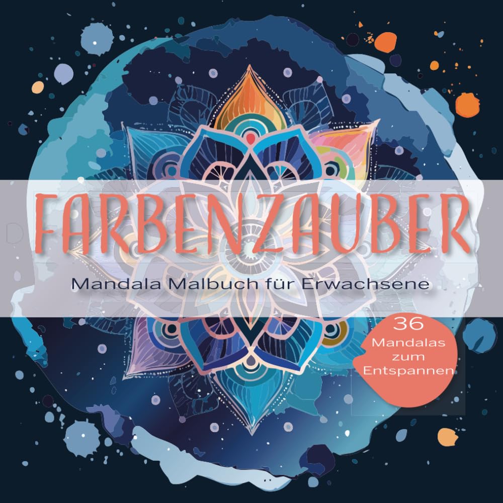 Farbenzauber – Mandala Malbuch für Erwachsene: 36 entspannende Mandalas zum Ausmalen | Anti-Stress-Malbuch mit schwarzen Rückseiten