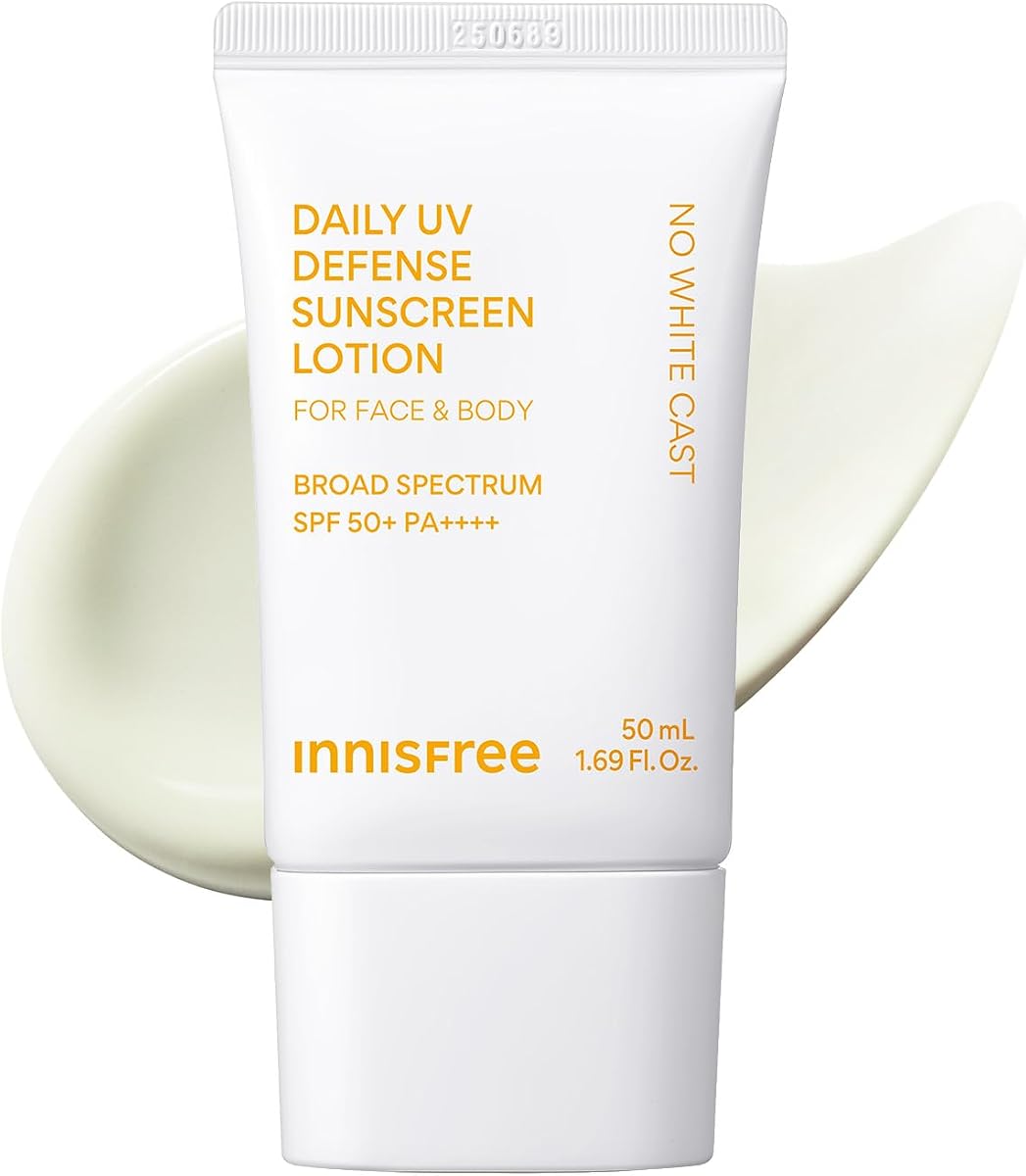 innisfree Daily UV Defense Sunscreen SPF 50+ PA++++, Korean Face Sunscreen, Invisible Finish, Broad Spectrum, No White Cast, Lightweight, Hydrating, Available in Gift Sets & Jumbo