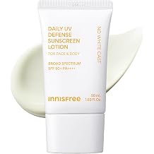 innisfree Daily UV Defense SPF 50+ PA++++ Korean Face &amp; Body Sunscreen, Broad Spectrum, Invisible Finish, No White Cast, Lightweight, Hydrating