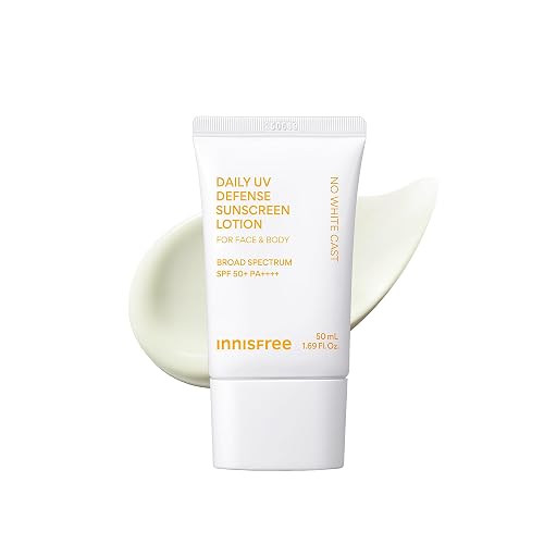 innisfree Daily UV Defense Sunscreen SPF 50+ PA++++, Korean Face Sunscreen, Invisible Finish, Broad Spectrum, No White Cast, Lightweight, Hydrating, Available in Gift Sets & Jumbo