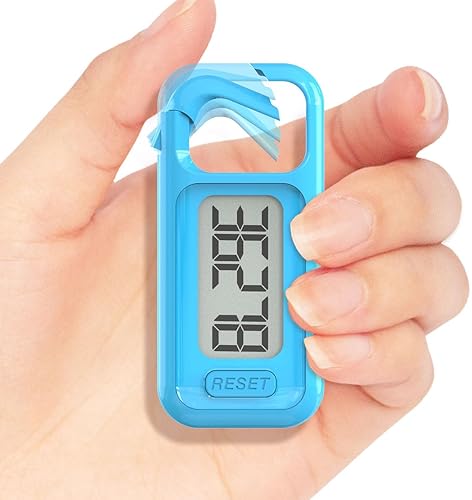 Contador de pasos 3D simple, podómetro para caminar, rastreador de pasos con cordón para el cuellomosquetón para hombres, mujeres, adolescentes,