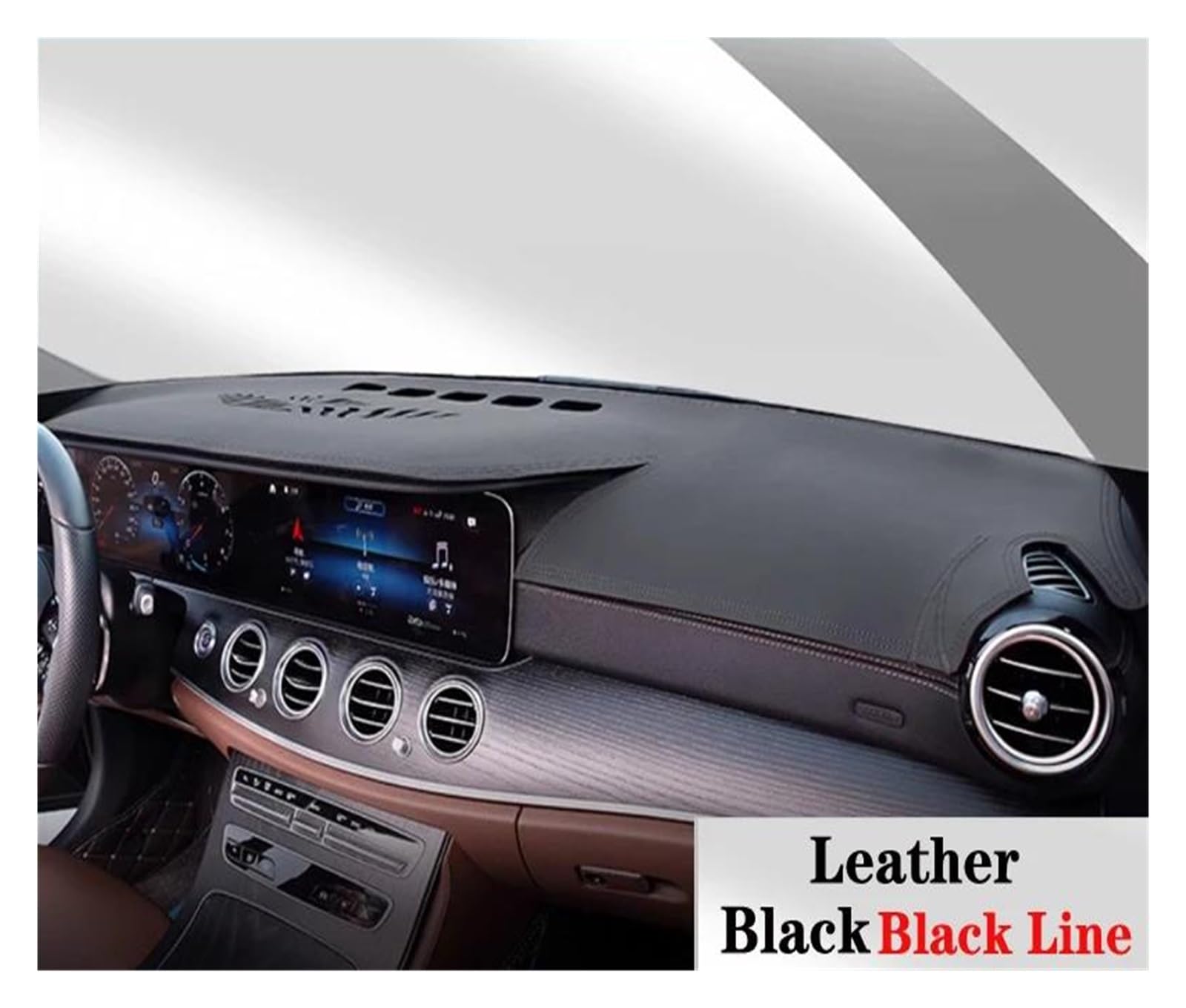 Tapis Tableau Bord intérieur Voiture Tapis Tableau Bord Antidérapant en Cuir PU pour Ford pour Mondeo MK3 (2000-2006) Pare-Soleil Anti-UV Accessoires Voiture(All Black LHD)