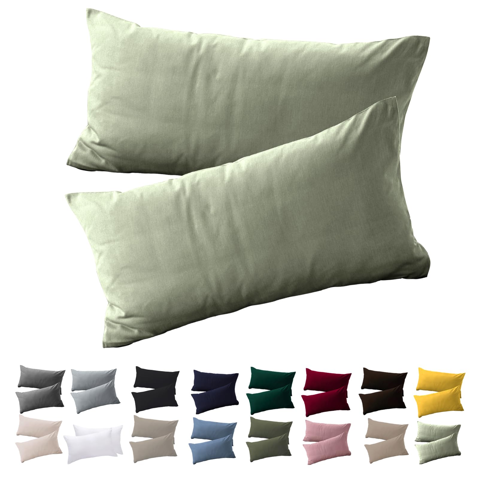Soifox 2er Set Kissenbezug Mikrofaser weich und angenehm bügelfrei & knitterfrei