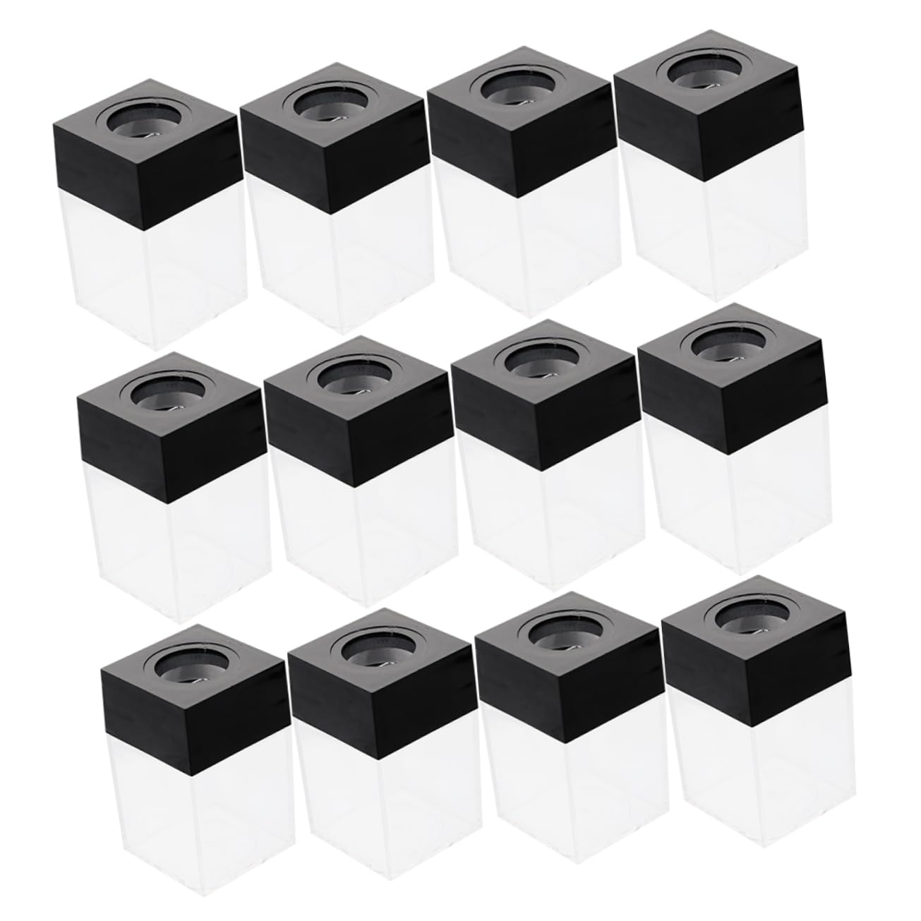 12piezas Caja de Clips Magnéticos para Soporte de Clips Organizador de Escritorio de Plástico para Oficina y Hogar