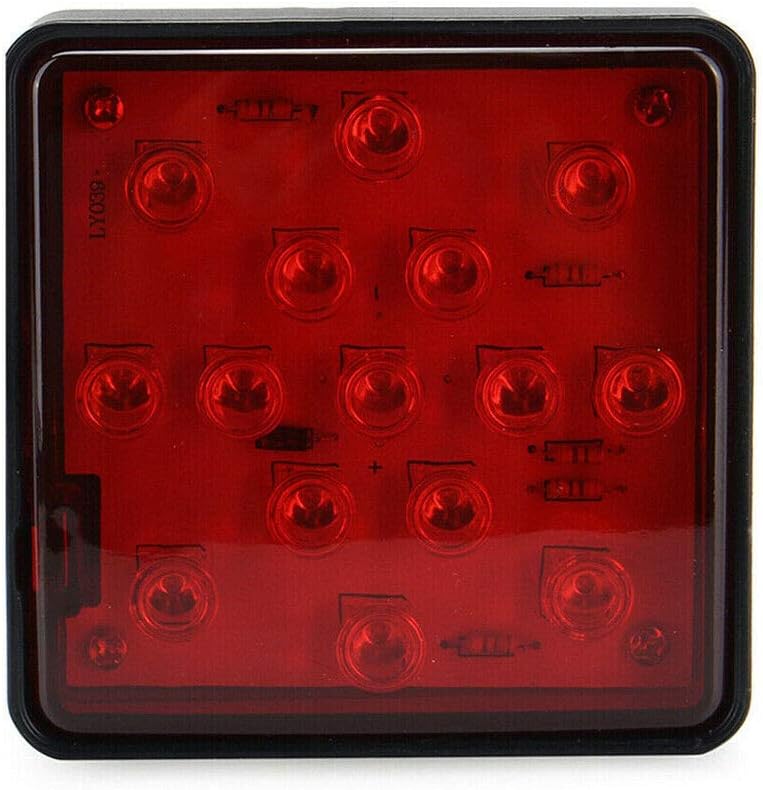 15 LED Red Brake Tail Light Tube 2" Car Trailer Truck Hitch Towing Receiver Cover