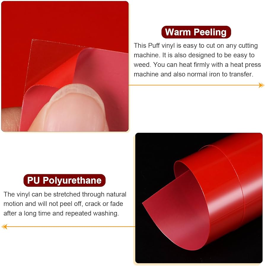 3Dパフ熱転写ビニール ビニールヒートプレスフィルムアイロン 3枚 Amazon | uxcell 3Dパフ熱転写ビニール HTV ビニールヒートプレス