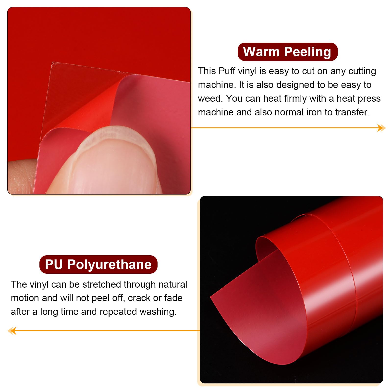 3Dパフ熱転写ビニール ビニールヒートプレスフィルムアイロン 3枚 Amazon | uxcell 3Dパフ熱転写ビニール HTV ビニールヒート