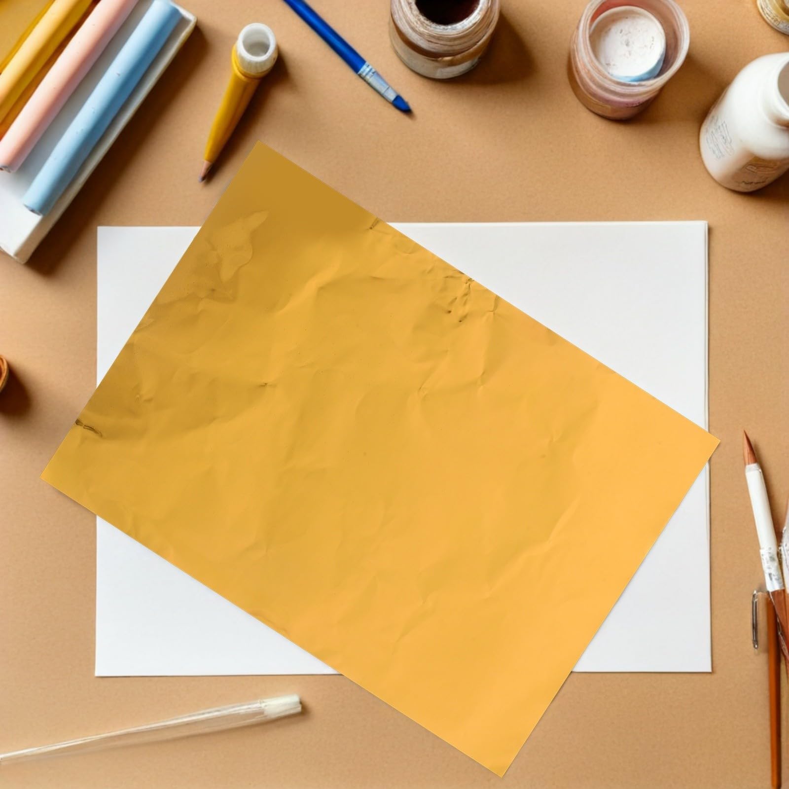 2 Set Foglia Laminata Oro per Arte e Decorazioni Natalizie, Lucida
