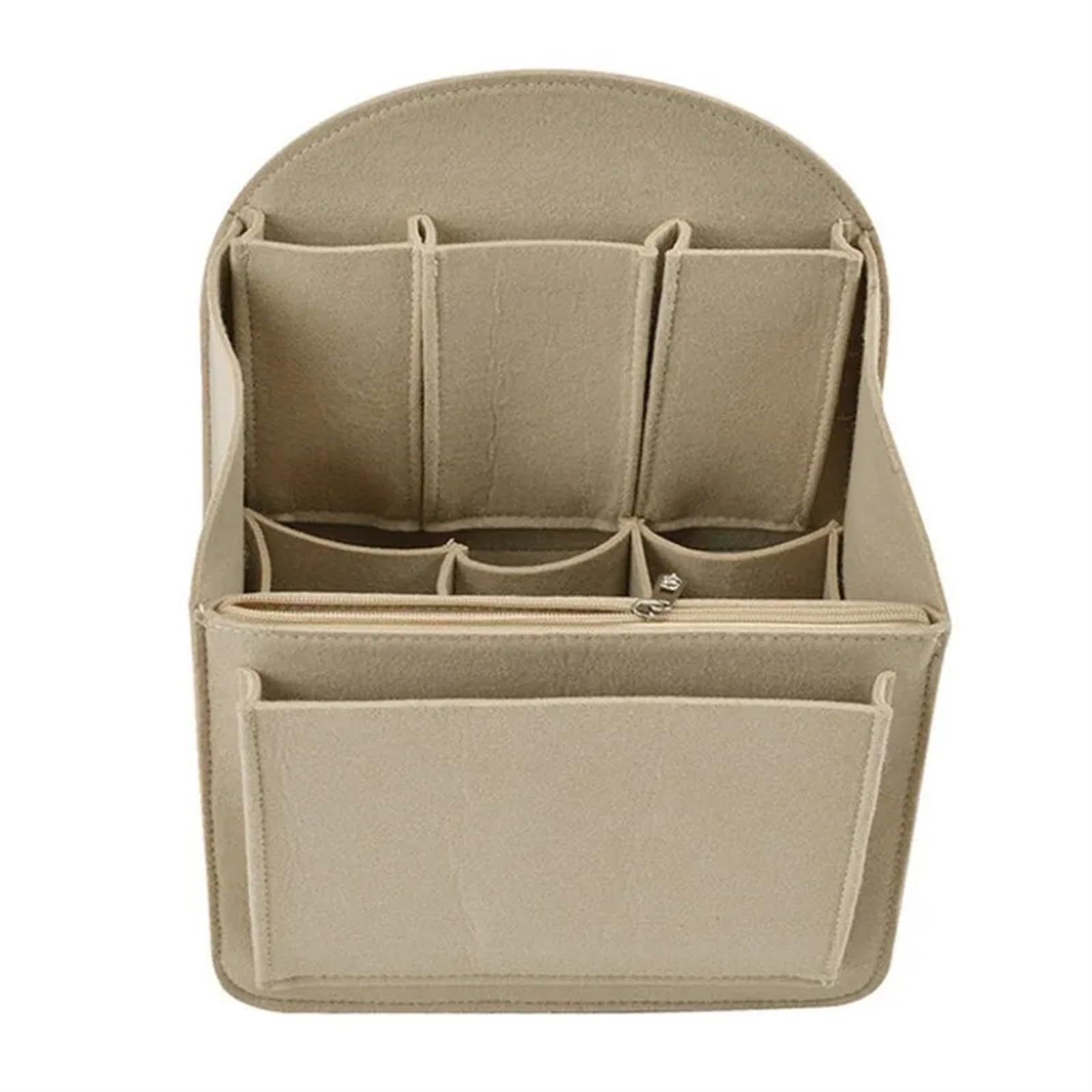 Bolsillo Interior De Fieltro 3 uds Bolsa organizadora de Fieltro Inserto Organizador de Mochila de Fieltro for Mochila Bolso de Hombro para Bolso(Beige-3 grids,L)