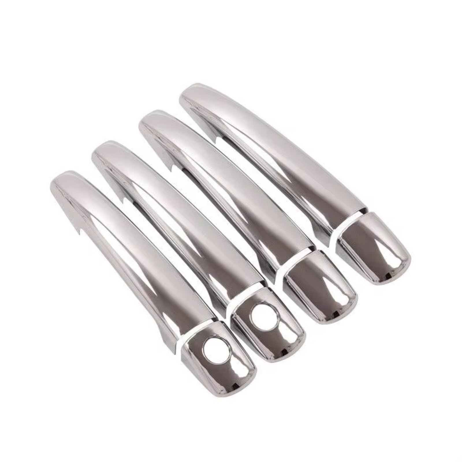 Iukmr 2 Keyholes For Peugeot 3008 Mk1 2008-2016 Chrome Car Door Handle Cover Trim Styling Accessories Stickers Car Outer Door Handle(2 Keyholes)