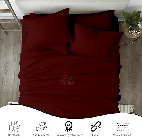 Miniatura 8 de Juego de sábanas de tamaño individual, juego de 6 piezas, sábanas 100% algodón, 600 hilos satinados, sábanas refrescantes de bolsillo profundo,