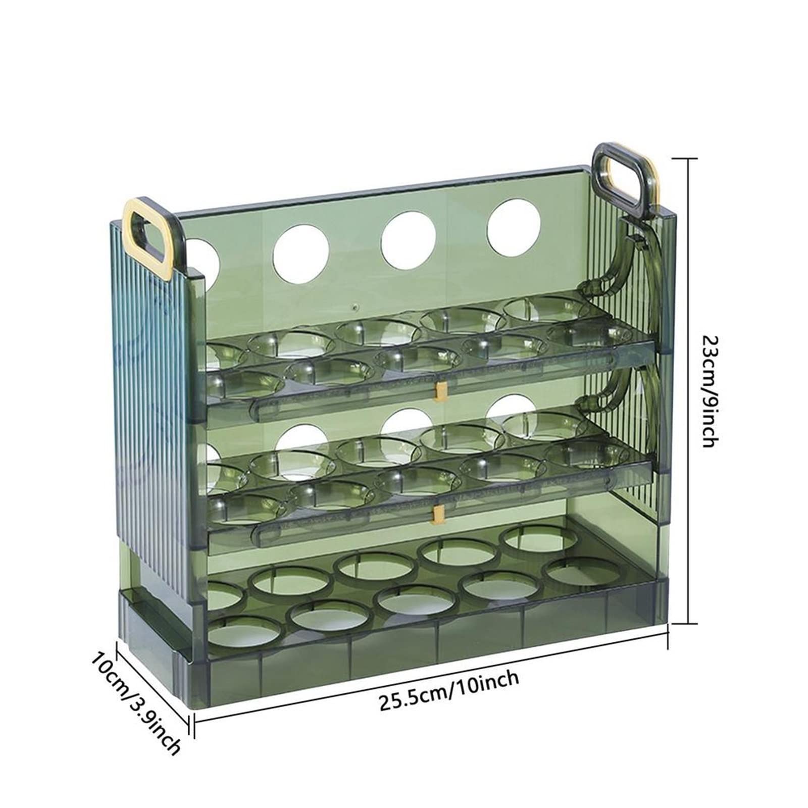 Compartimiento de Huevos para refrigerador Cocina Refrigerador Soporte para Huevos Puerta de refrigerador abatible de 3 Capas Estante de Almacenamiento de Huevos Bandeja Contenedor Ahorro de Espacio