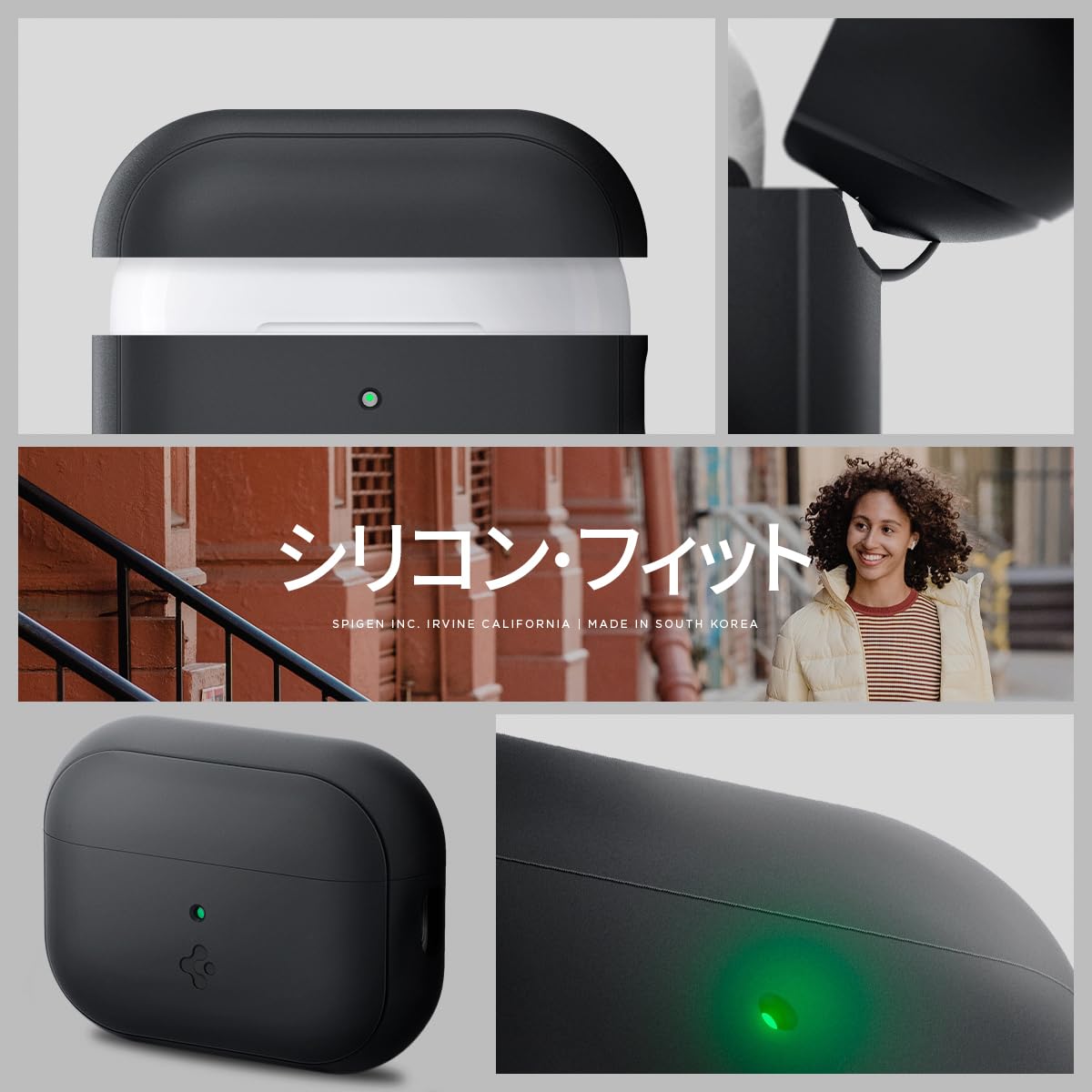 Amazon | Spigen Airpods Pro2 ケース ストラップ付き シリコン