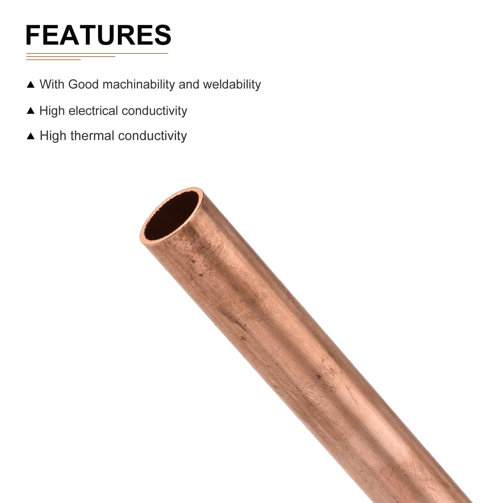 DTGN 14mm x 1mm x 200mm(ODxParoi TxL) Cuivre Tube - 4Paquet - Bonne pour Machines Équipement Bricolage Décoratif Cadre - Rond Métal Tube