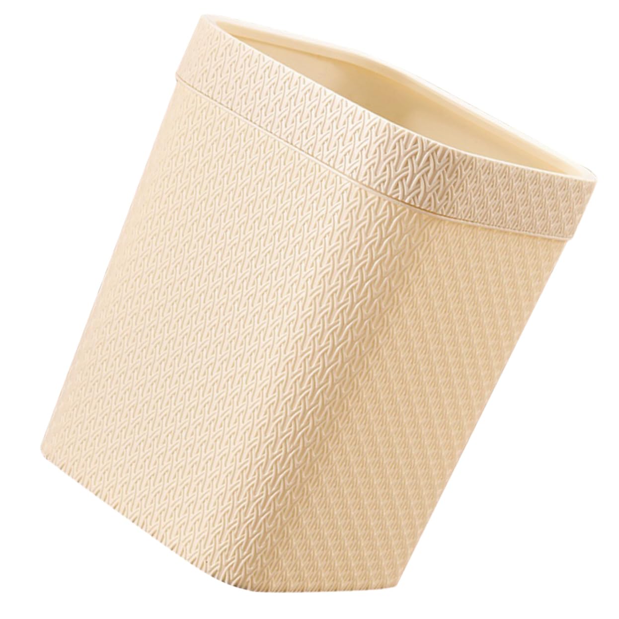 MAGICLULU Desktop Rattan Simulation Trash Can Compact Wastebasket for Bathroom Office Kitchen Capacity Ergonomic Design Detachable Liner for Easy Use