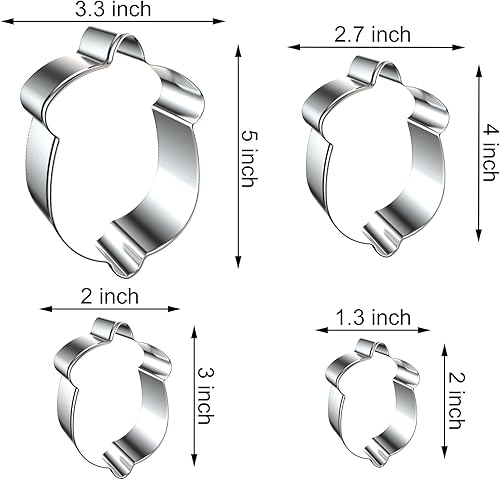 Miniatura 2 de Juego de cortadores de galletas de bellota - 5", 4", 3", 2" - 4 piezas - Acero inoxidable