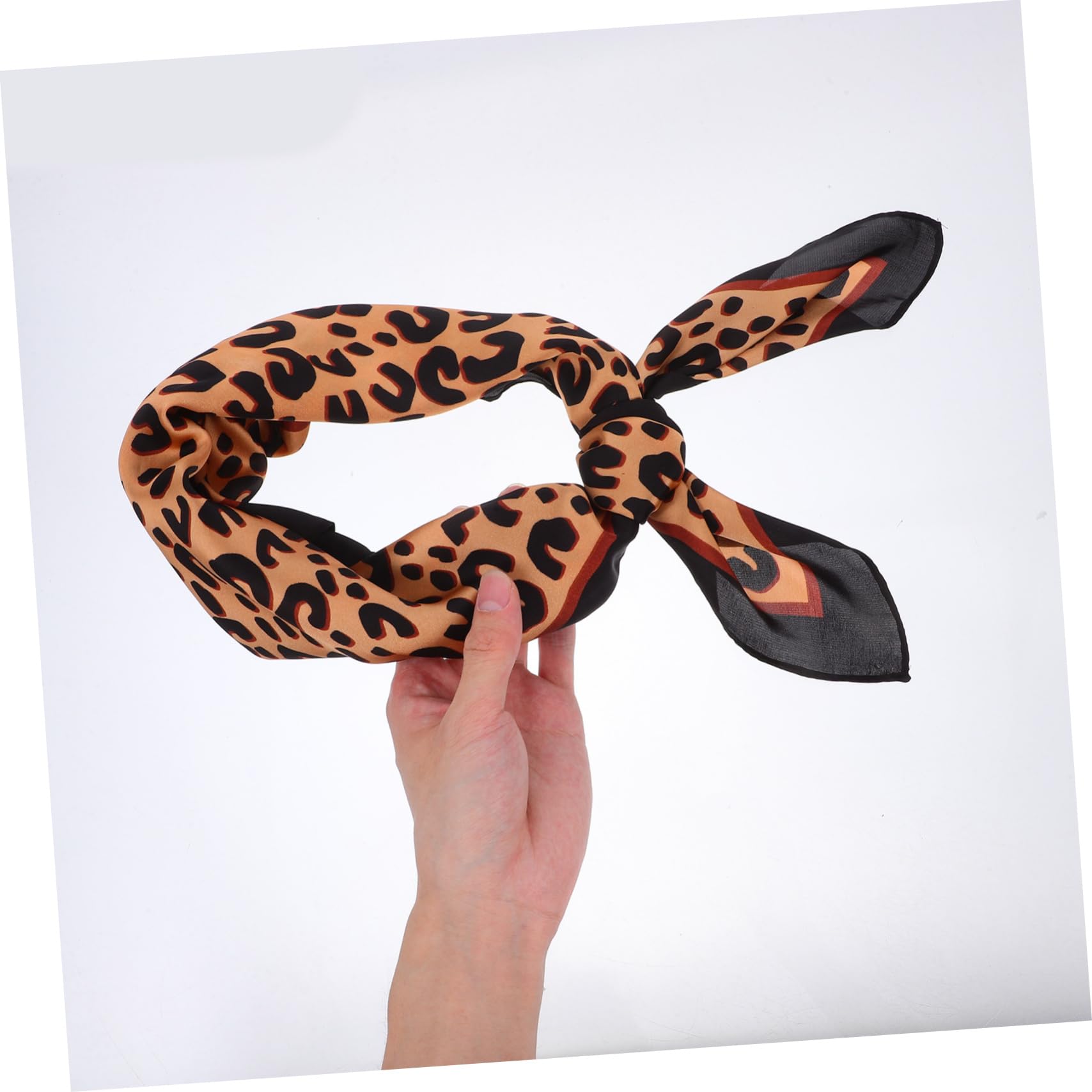 Bufanda Cuadrada de Leopardo para Mujer en Imitación de Seda, Pañuelo Fino y Ligero para Diferentes Ocasiones, Obsequio Adecuado Día Madre Color Aleatorio